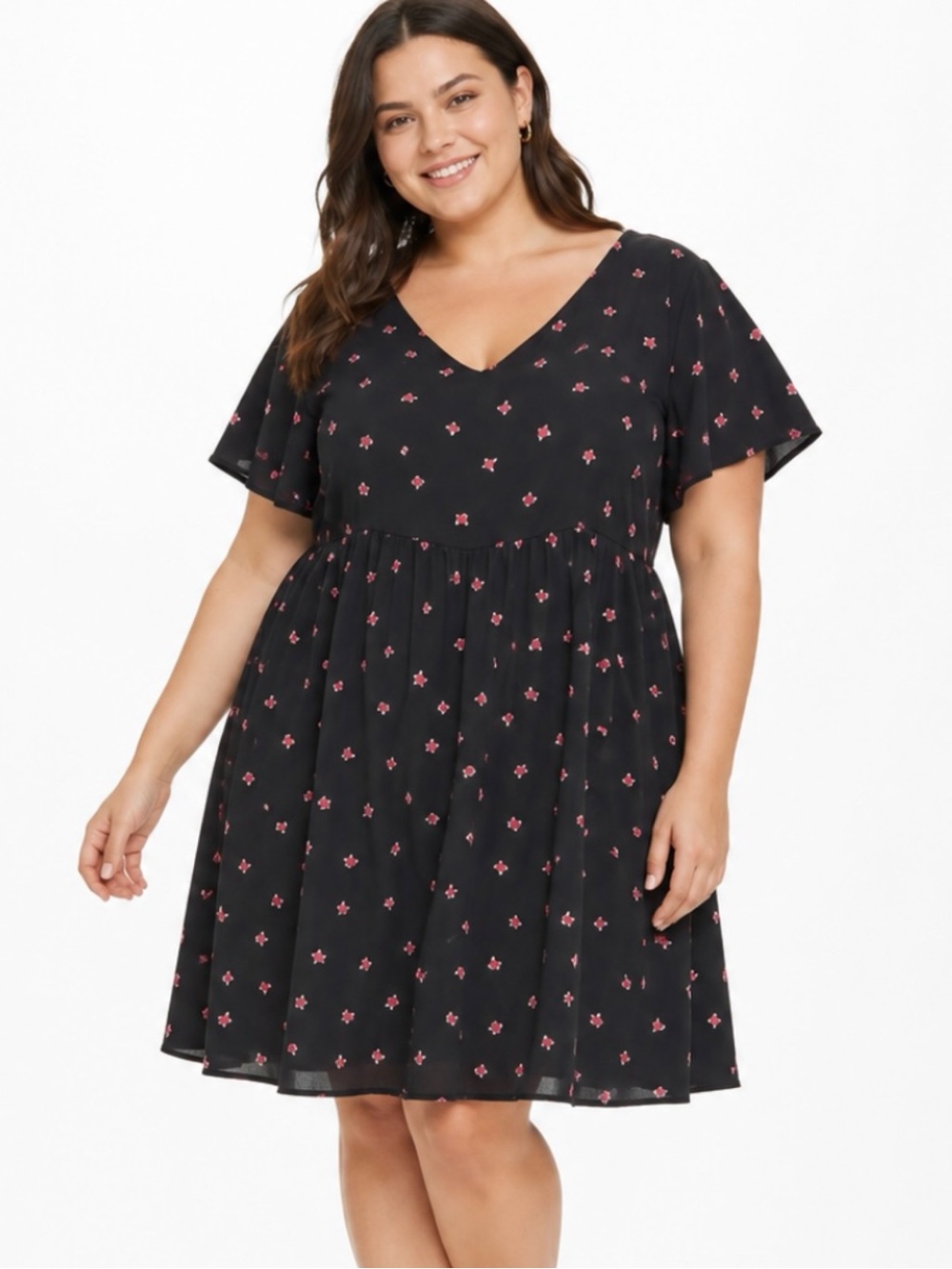 TORRID | Fox Print Skater Dress Fit & Flare Black & Orange Woodland Sz. 26